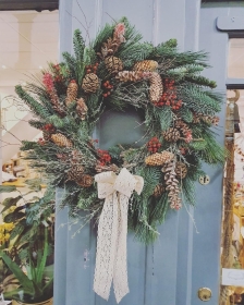 Fresh door wreath